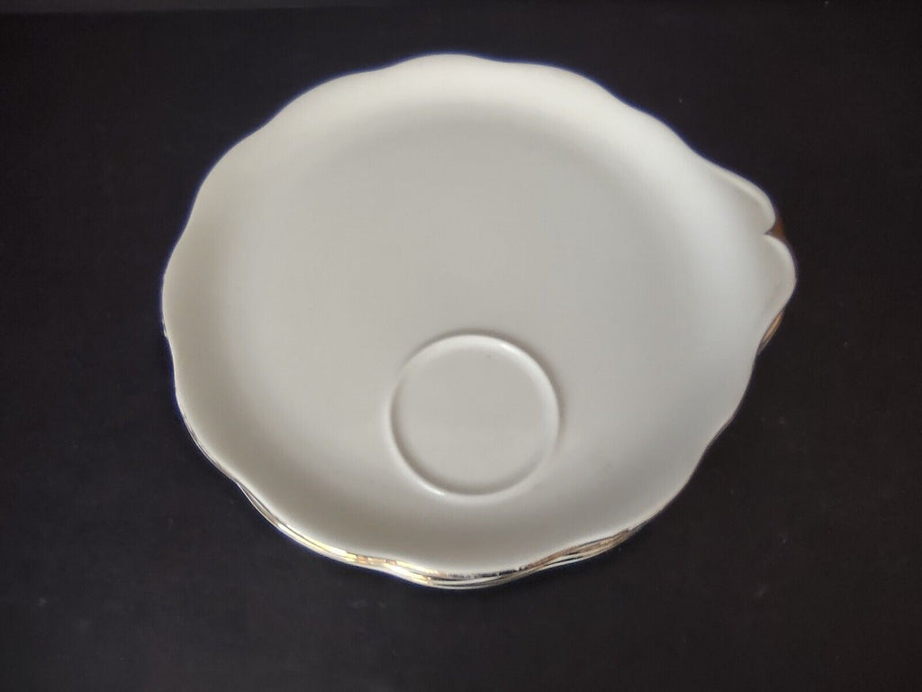 Set of 4 Royal Albert Dessert Plate White Gold Rim (lot 434)