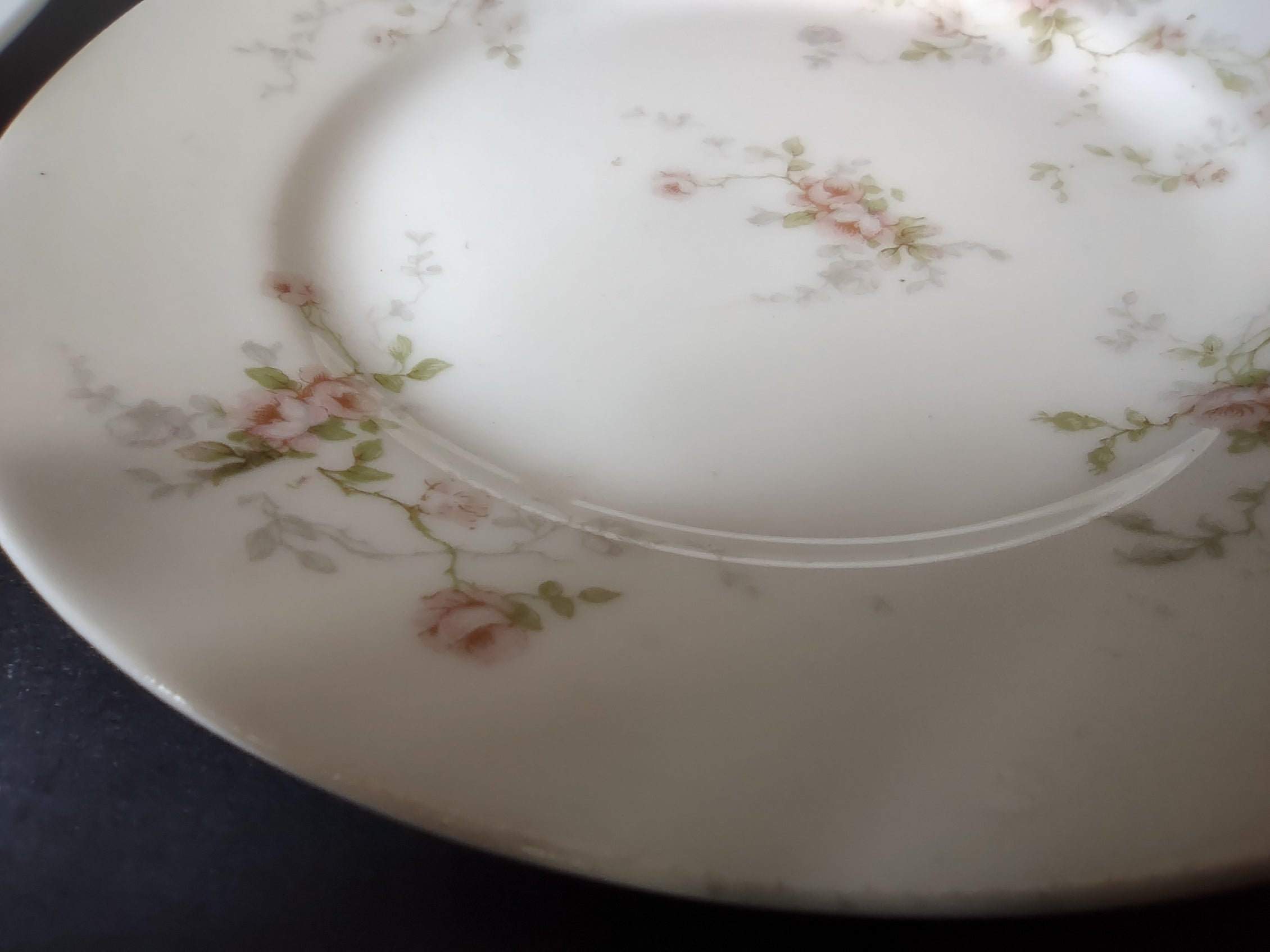 Haviland Limoges Pink Spray Dinner & Bread/Butter Plate (lot 921)
