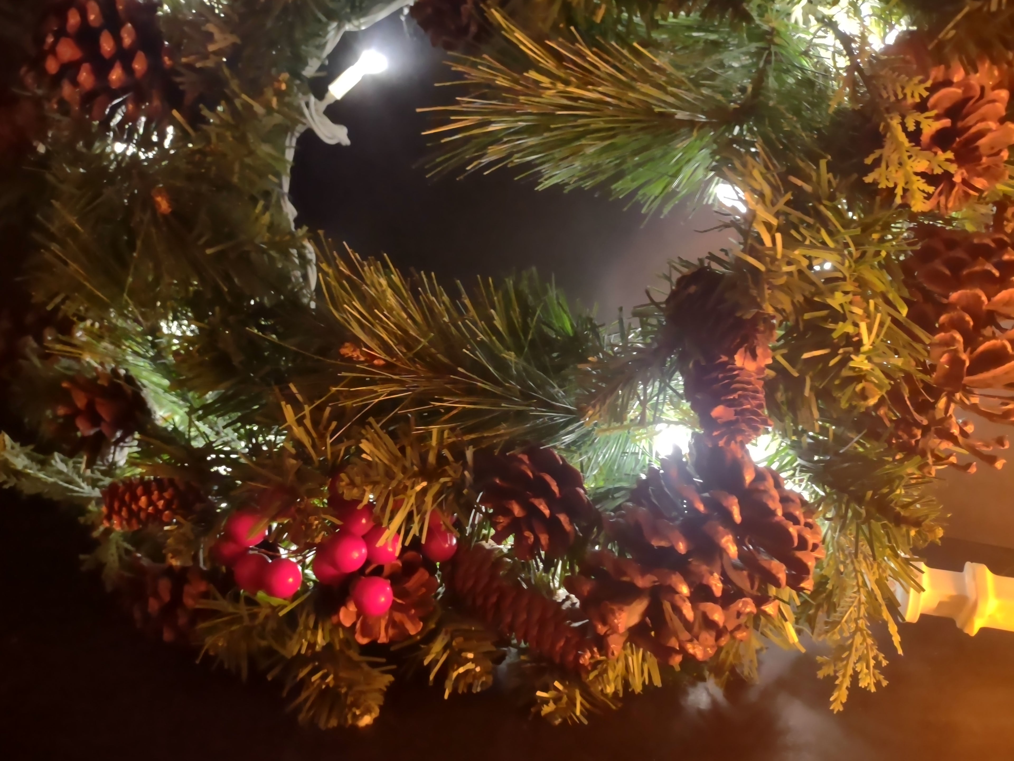 Vintage Artificial Christmas Wreath 18" Light Up Plug-in (lot 1180)