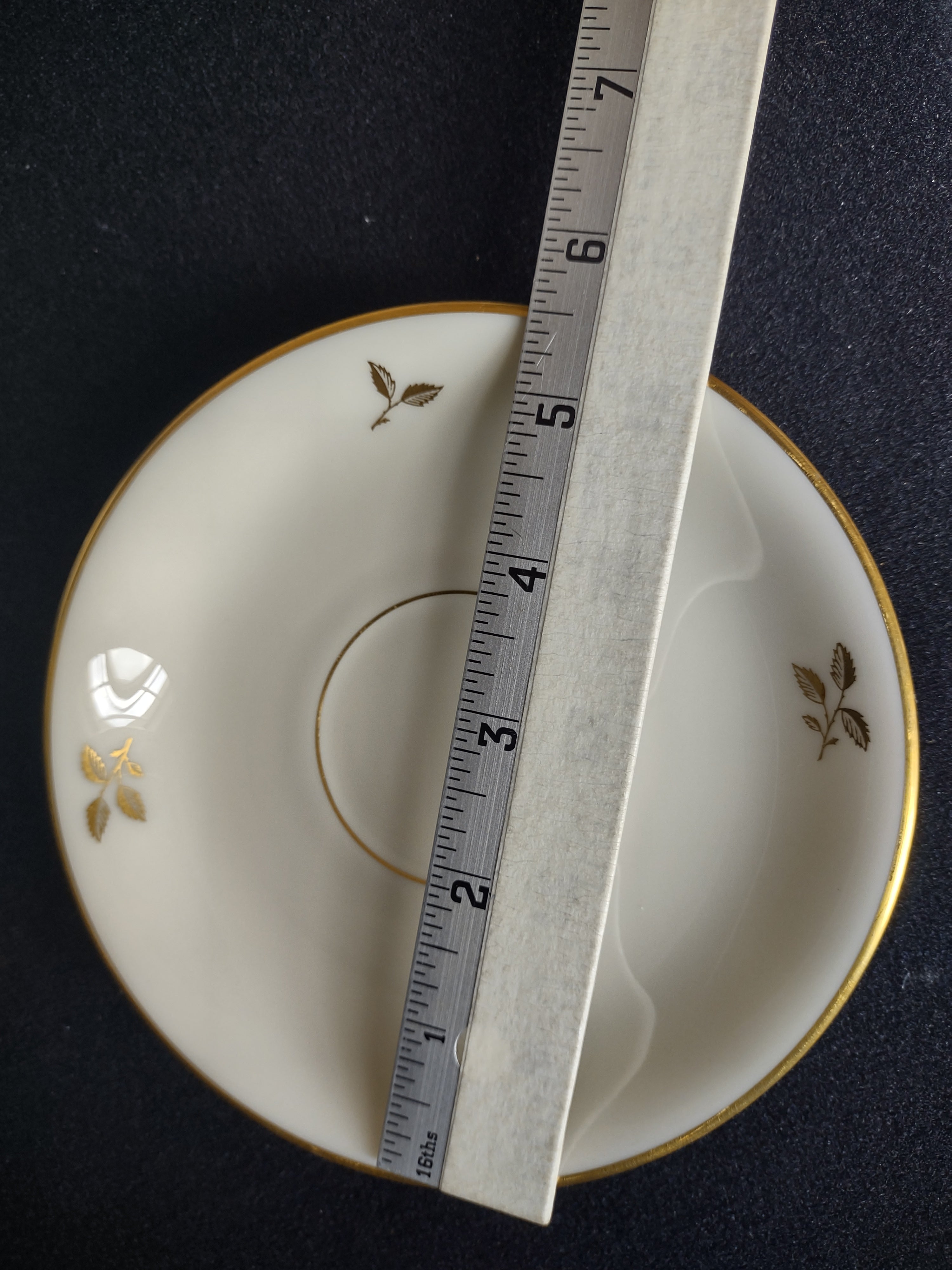 Vintage Rhodora by Lenox Tea Cup with Saucer Rose Flower Gold (lot 1793)
