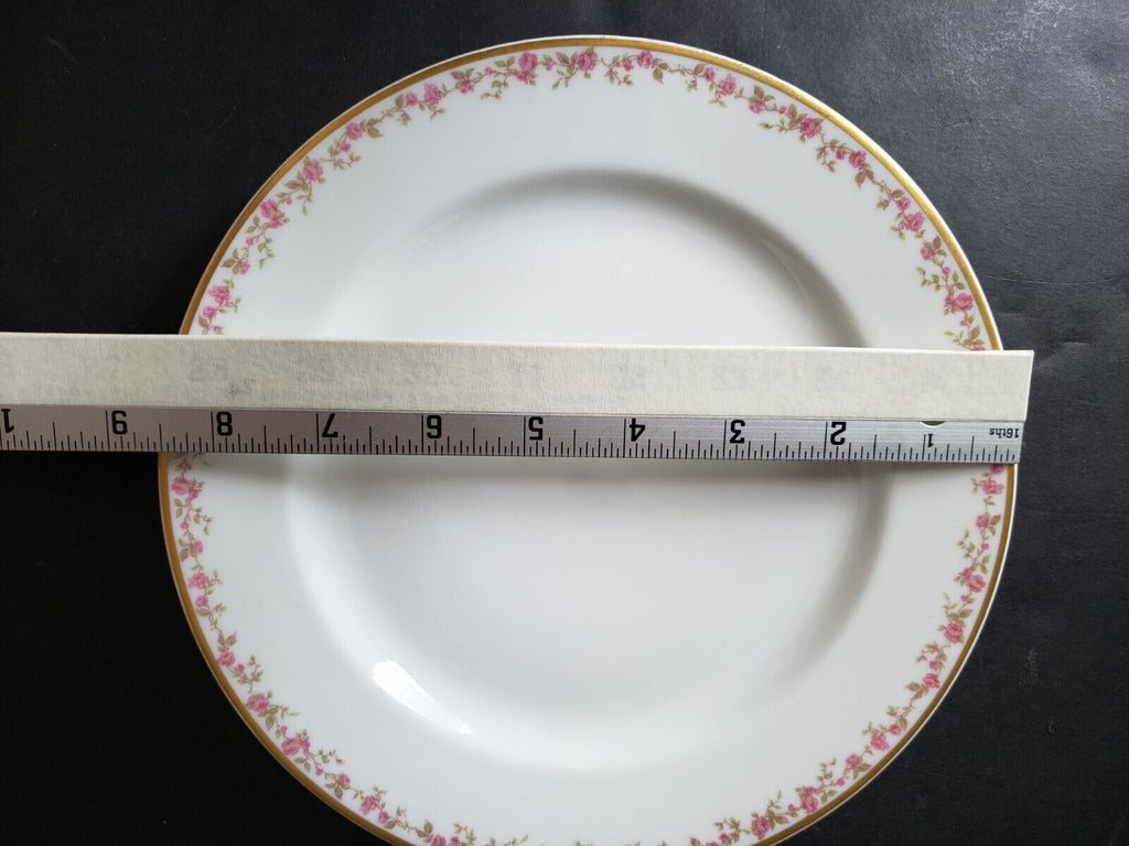 Haviland Limoges France Salad Plate Gold Trim Pink Rose Garland (lot 569)