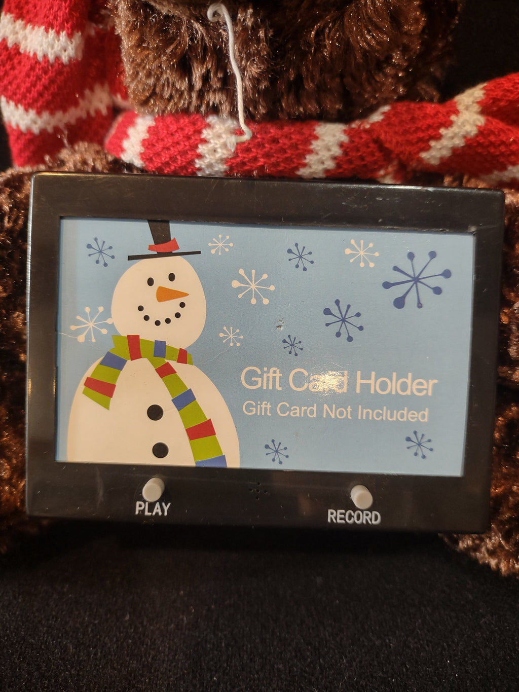 Christmas Winter Recordable Bear Gift Card Holder Stocking Hat Scarf (Lot 4231)