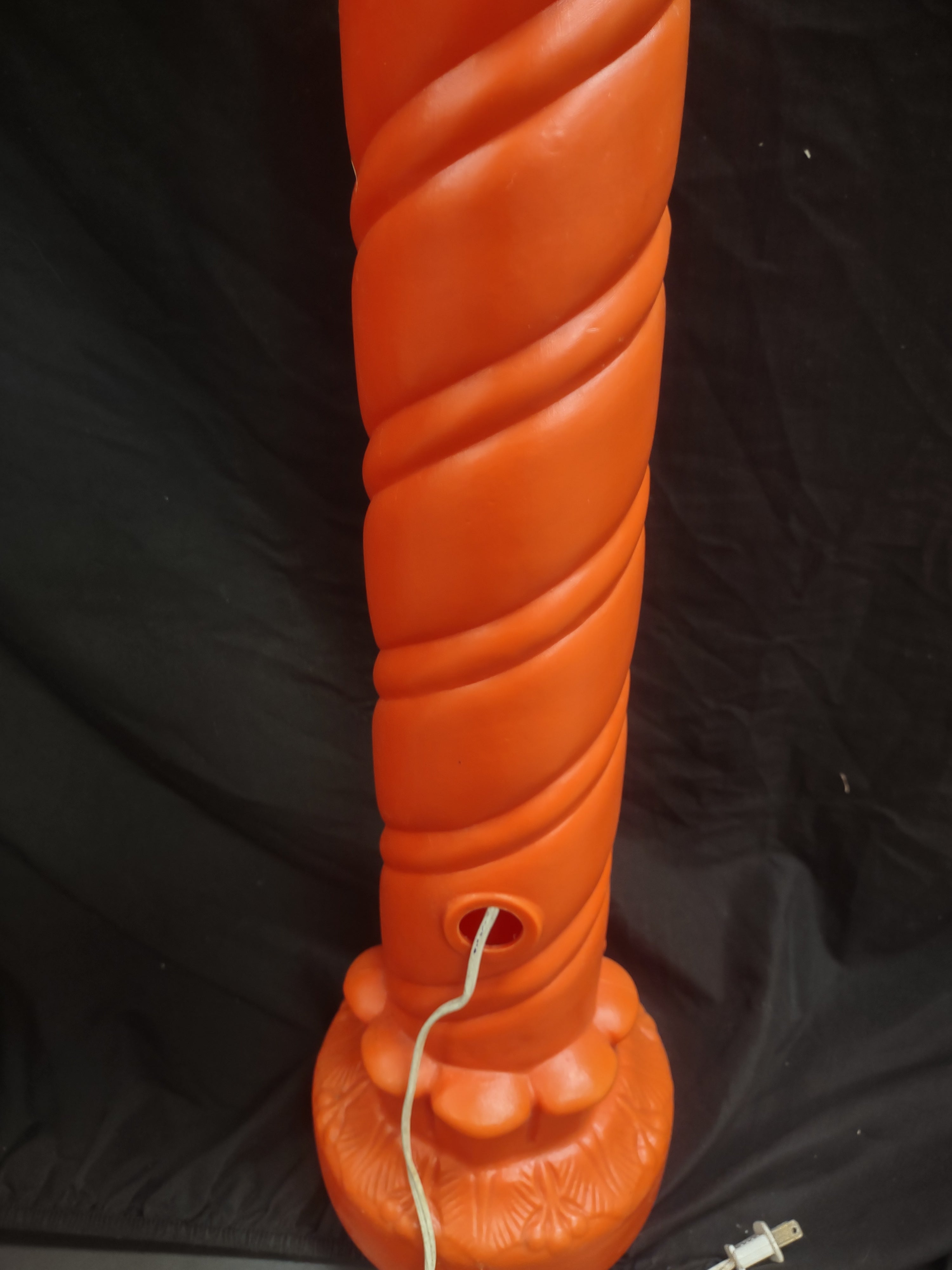 Vintage Christmas Blow Mold Candle Pine Cones Light Up 36" (lot 2320)