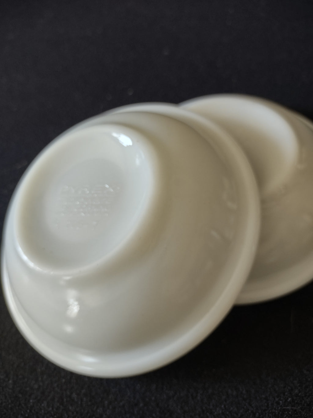 Vintage Pyrex Milk Glass Copper Filigree Sauce Serving Small Bowl x 2 (lot 5212)