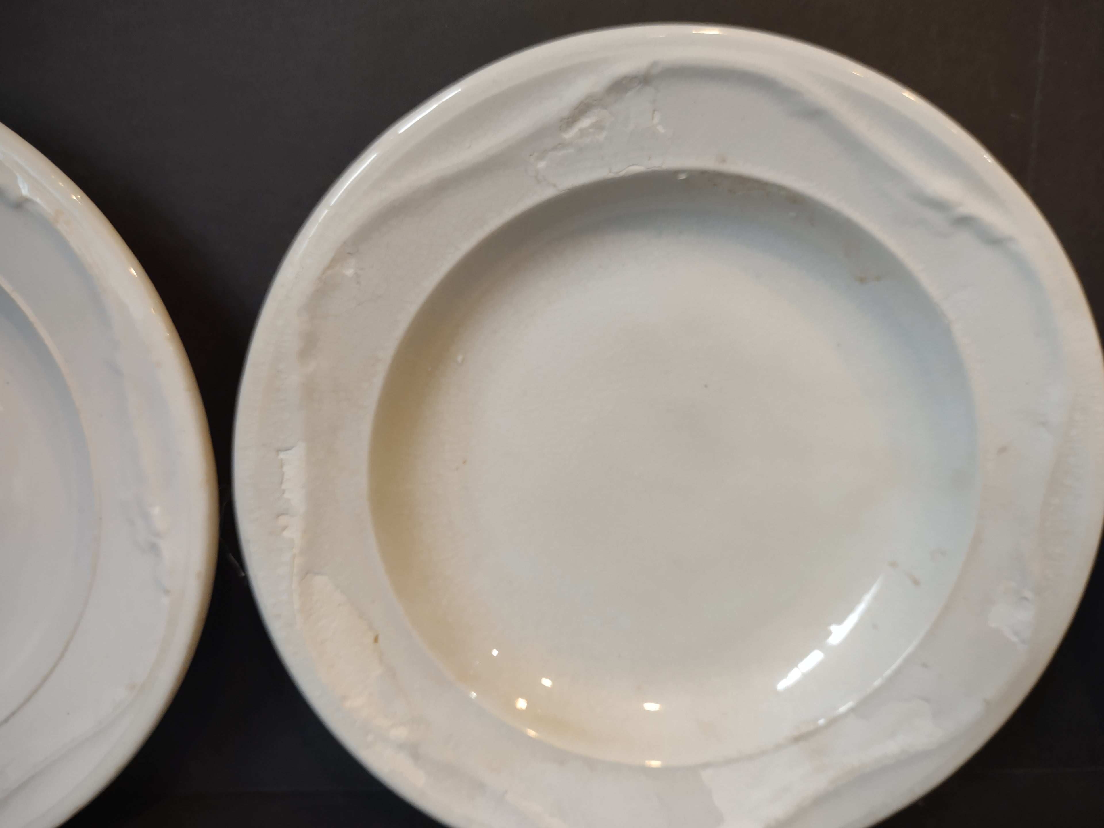 Vintage Ironstone Heavy Crazing Primitive Farmhouse Small Plate x 4 (lot 5346)
