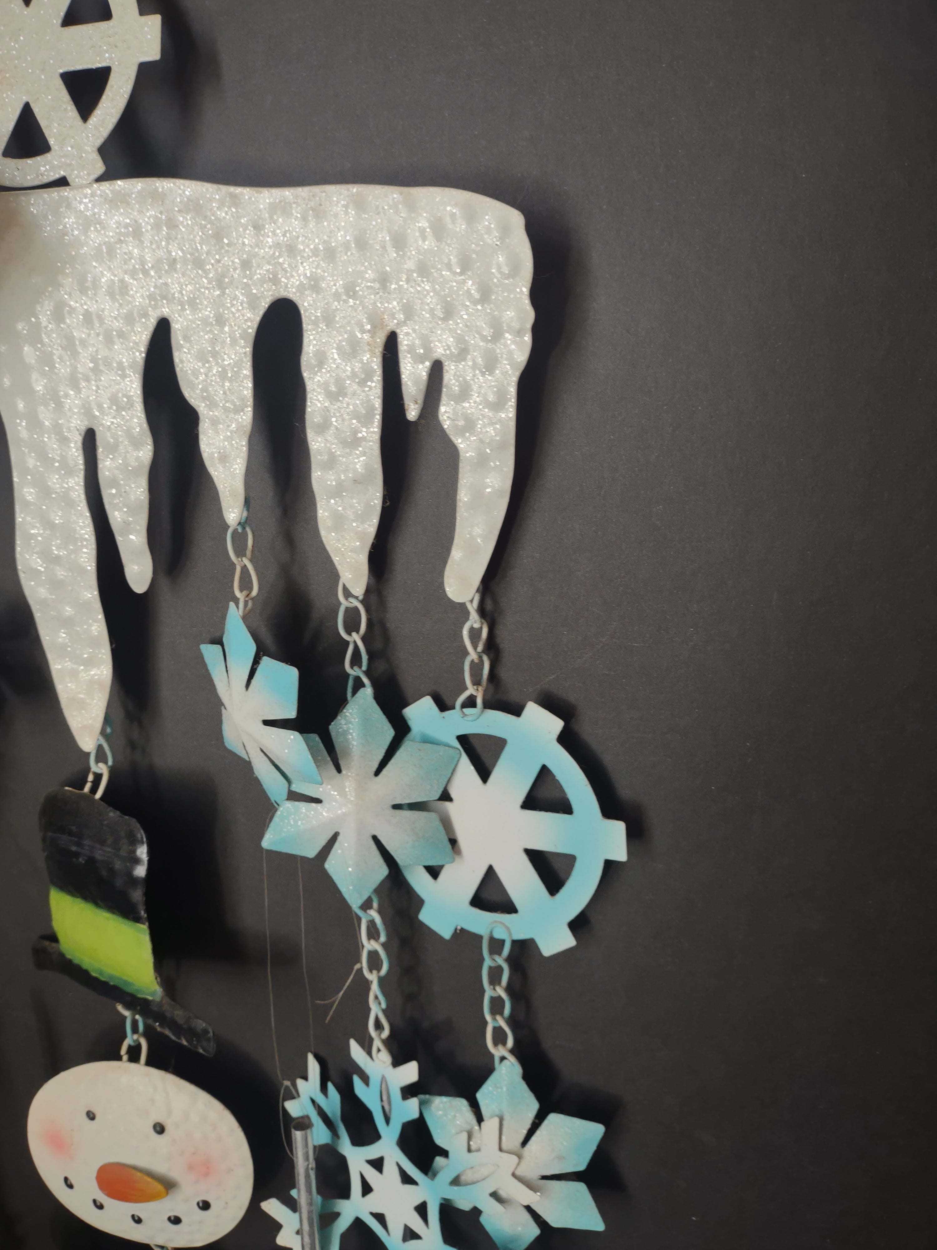 Christmas Winter Windchime Snowman 32" Snowflake (lot 3070j)