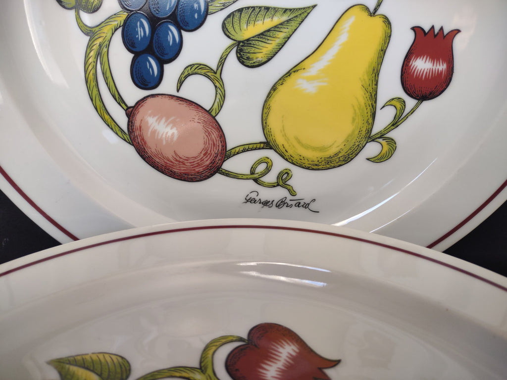 Set 4 Dinner Plate Arbor George Briard Fruit Grape Thanksgiving (lot 1255)