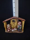 Christmas Ceramic Small Kid Nativity Scene Figurine Mary Joseph Baby (Lot4559)