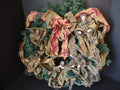 Vintage Artificial Christmas Wreath with Nativity Figurines (lot 1177)