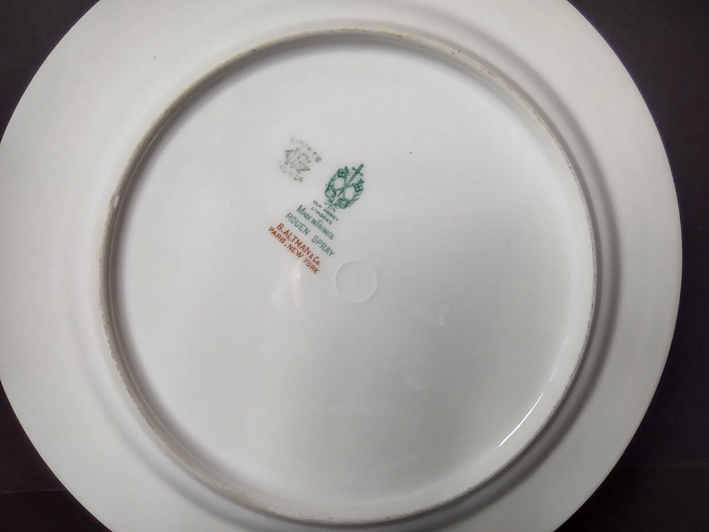 Haviland Limoges Old Abbey Rouen Spray Pheasant Dinner Plate 9-5/8" (lot 345)