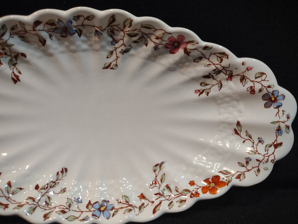 Vintage Spode Wicker Dale Oval Serving Dish Countryside Ironstone CHIP(lot 5753)