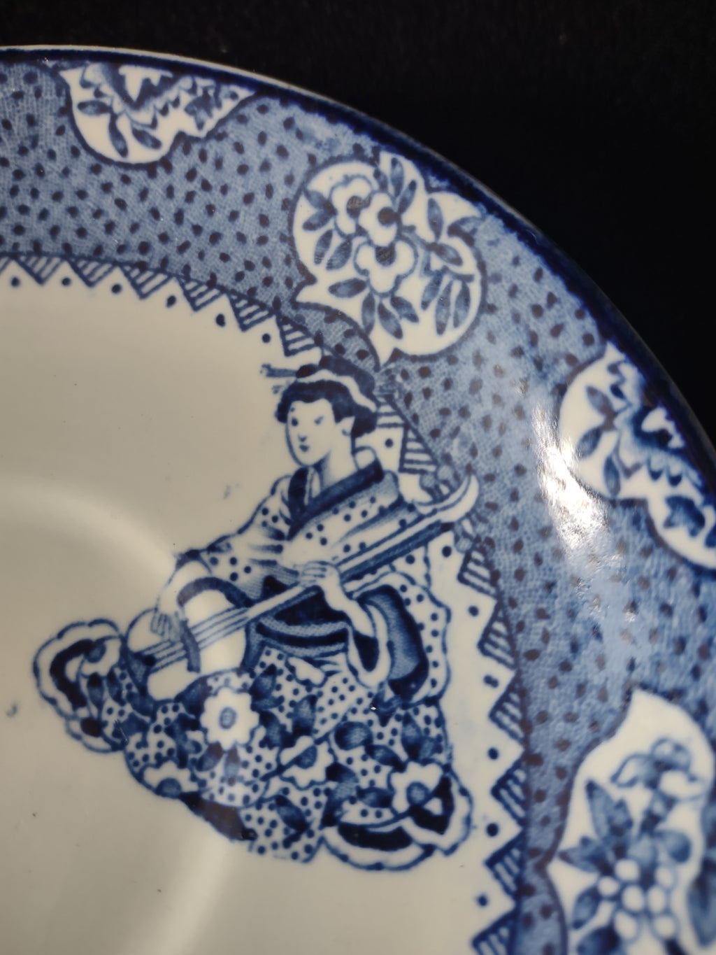 Vintage Woods & Sons Saucer Tsing Blue Oriental Geisha (Lot 5569)