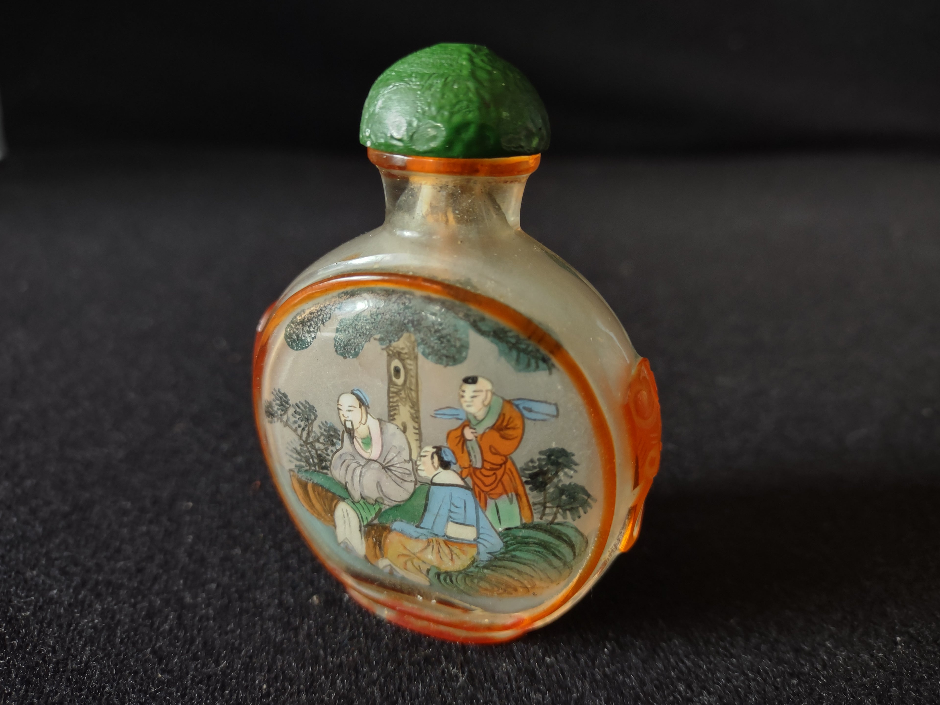 Vintage Chinese Inside Painted Snuff Bottle With Stopper (Lot 5345)