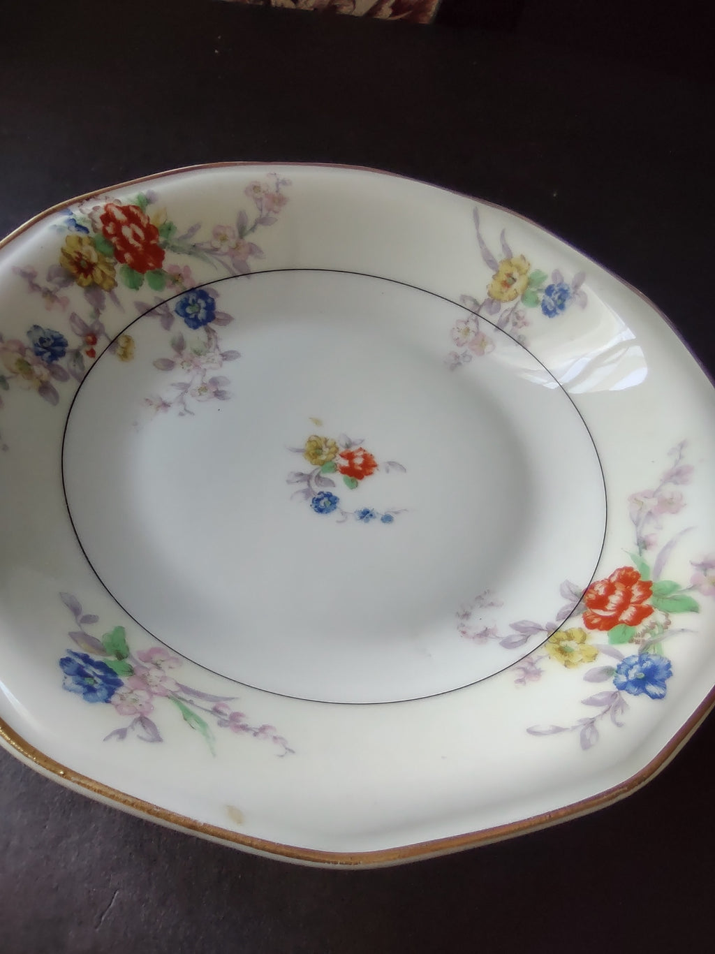 Haviland Limoges White Jewel Cream Soup Bowl & Bread/Butter Plate Floral (lot 803)
