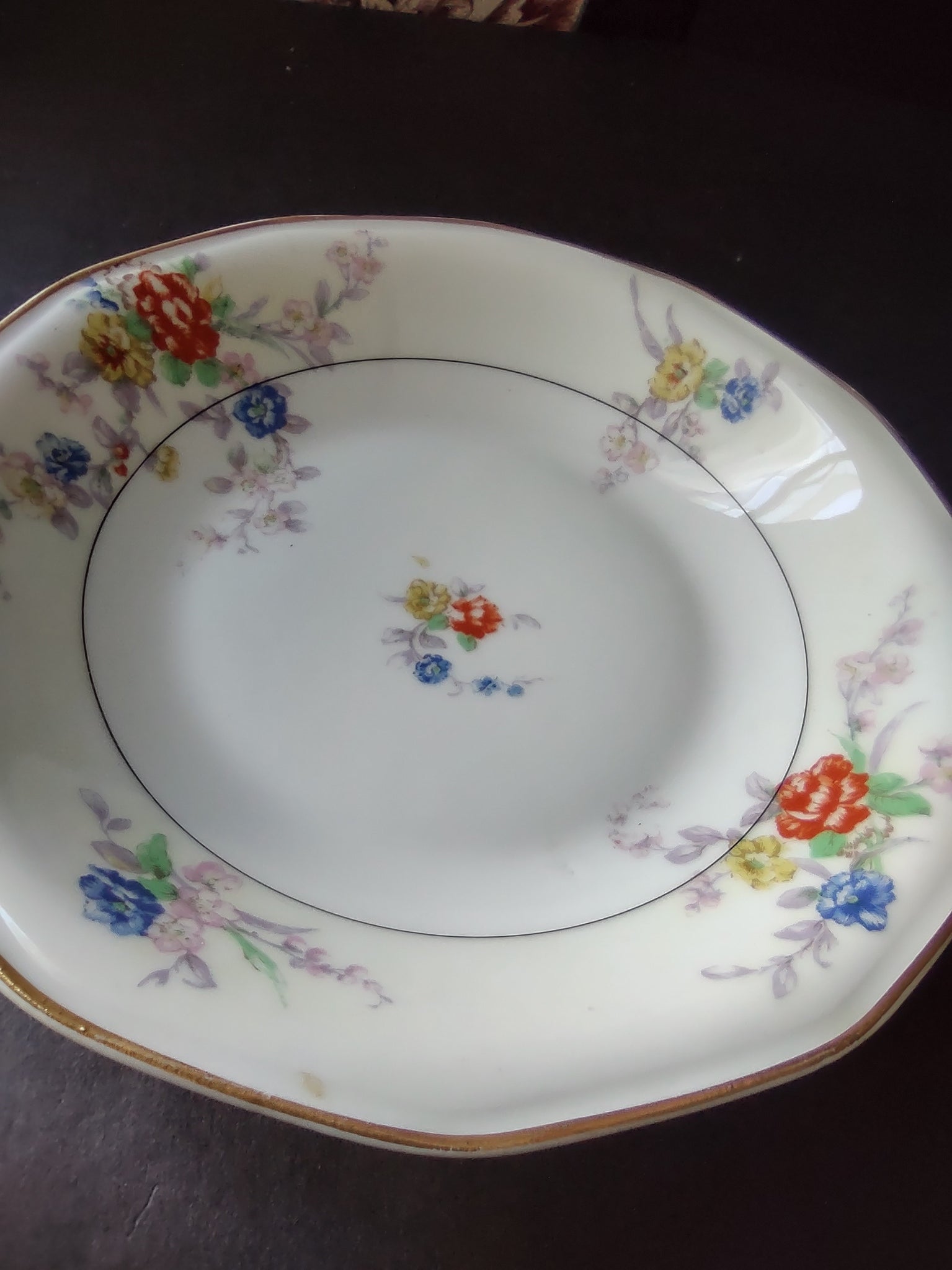 Haviland Limoges White Jewel Cream Soup Bowl & Bread/Butter Plate Floral (lot 803)