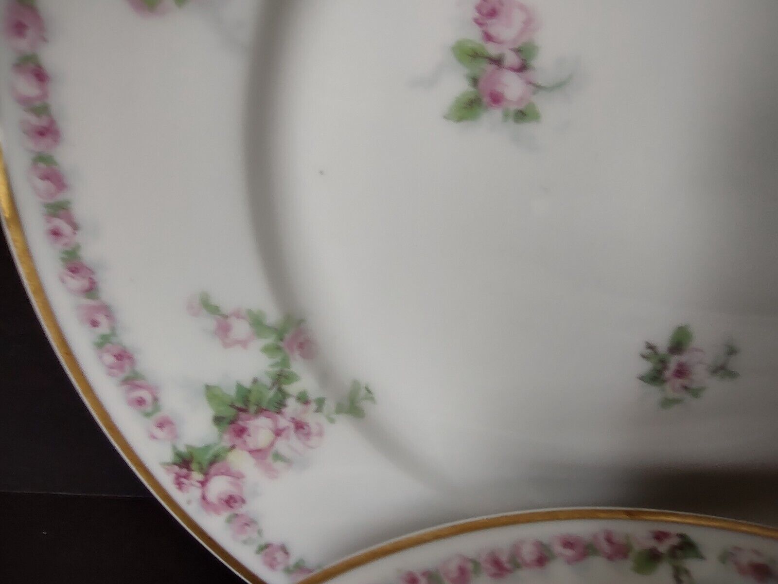 Avenir Limoges France 5 x Salad Plate Rose Garland (lot 559)