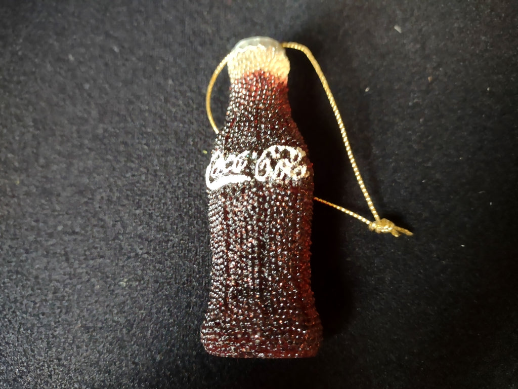 Set of 2 Vintage Coca-Cola Christmas Tree Ornaments Can Bottle (lot 1601)