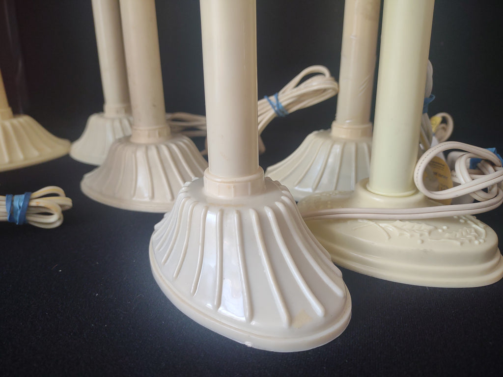 Vintage Set 9 Single Window Electric Drip Candle Candelabra (lot 2342)
