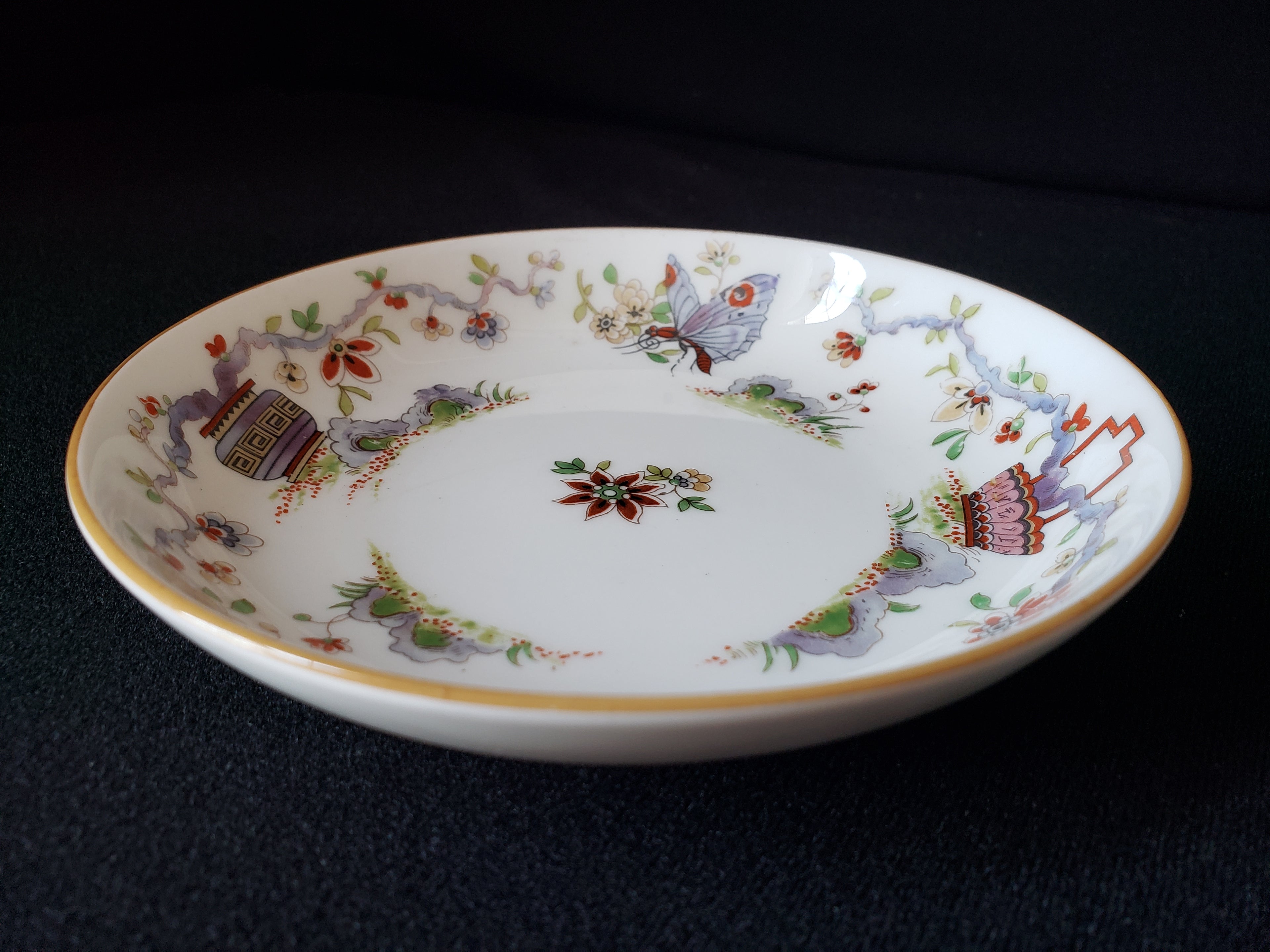 Vintage Royal Worcester Black Higgins Seiter Butterfly Bowl 5-1/2" (lot 2118)