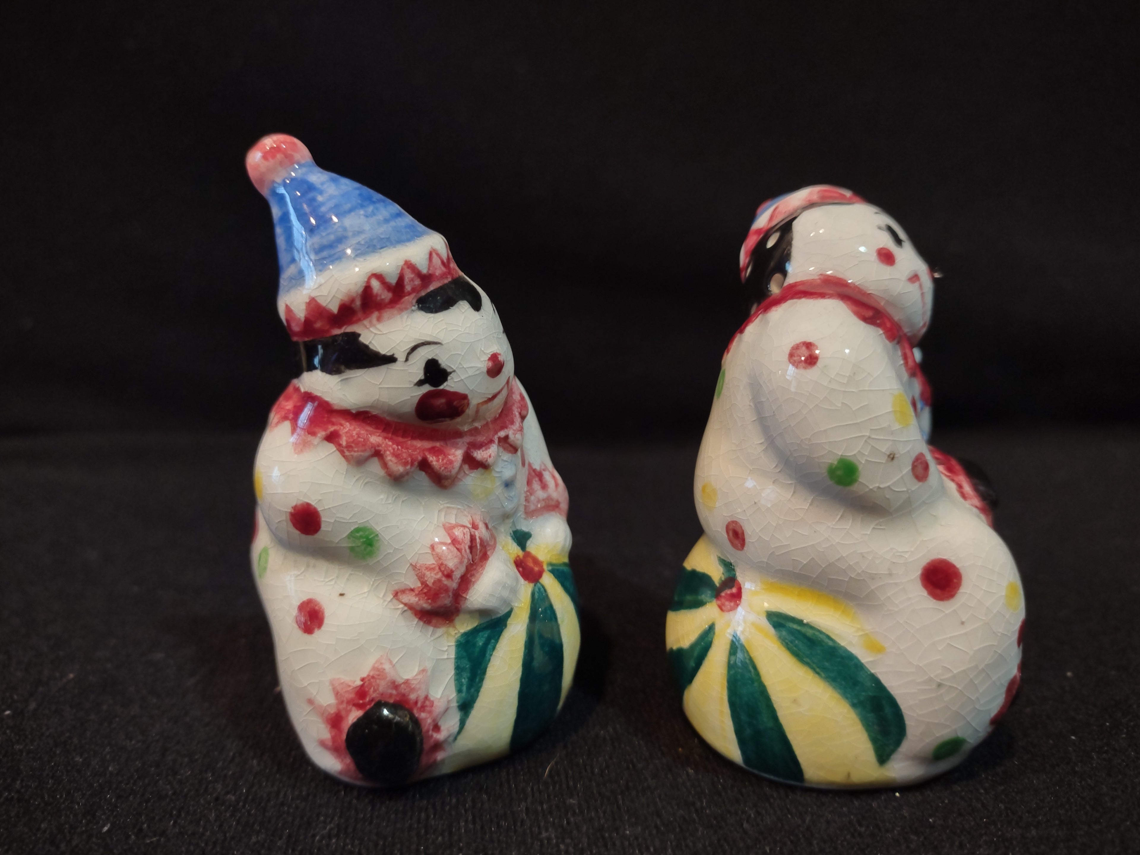 Vintage Japan Ceramic Salt and Pepper Shaker Clowns (lot 5373)