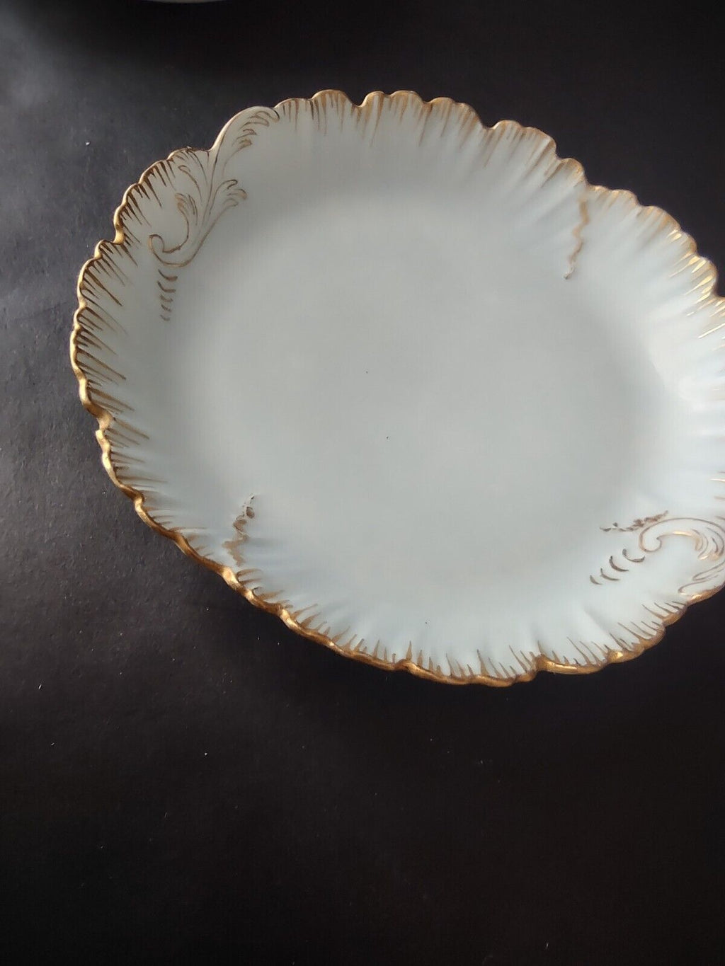 Vintage M. Redon Limoges Raised Edge Gold 3 x Bowls Pink Blue Cream (lot 695)
