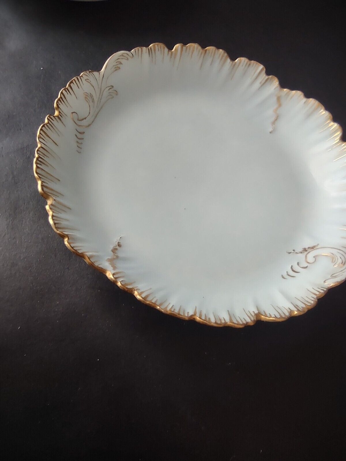 Vintage M. Redon Limoges Raised Edge Gold 3 x Bowls Pink Blue Cream (lot 695)
