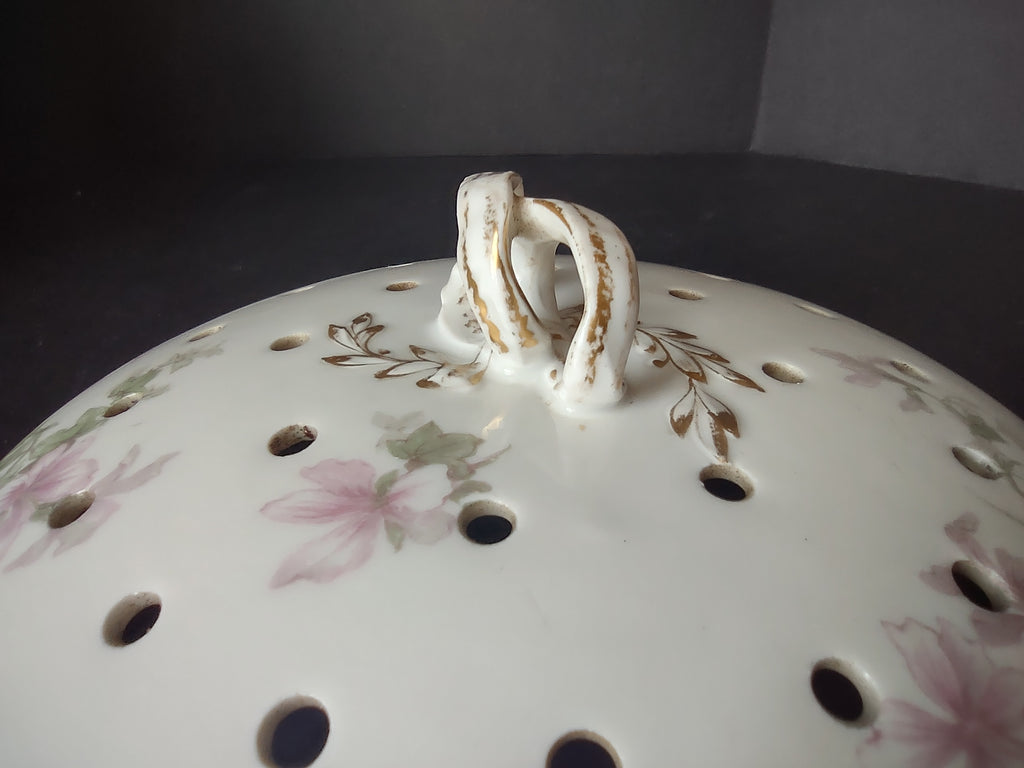 Haviland France Limoges Pancake Lid ONLY Floral Round 7" IMPERFECT (lot 1024)