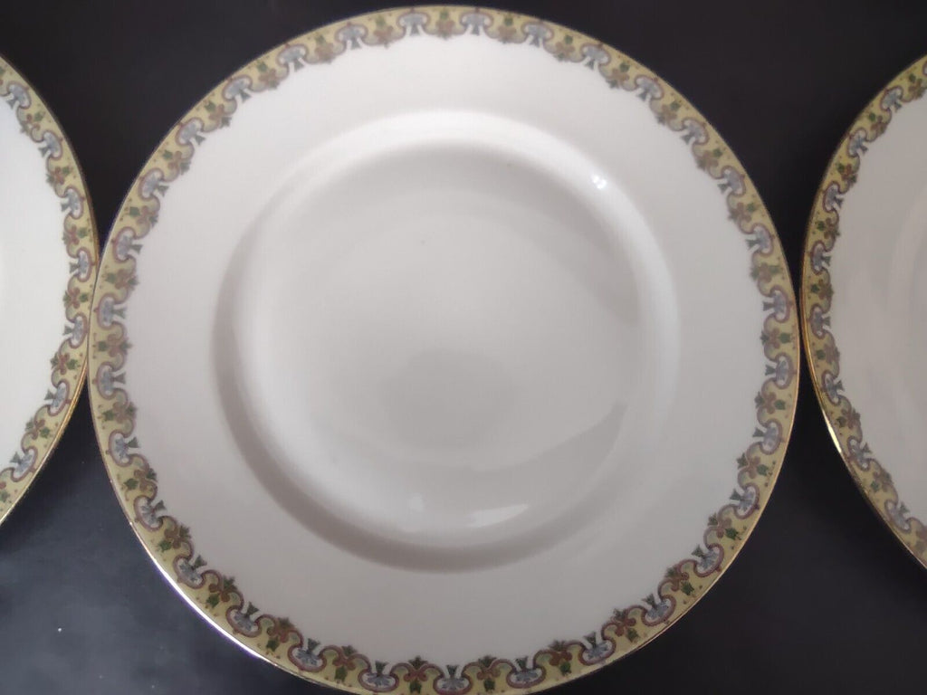 Wm Guering Limoges France 5 x Dinner Plate Yellow Gold Design (lot 531)