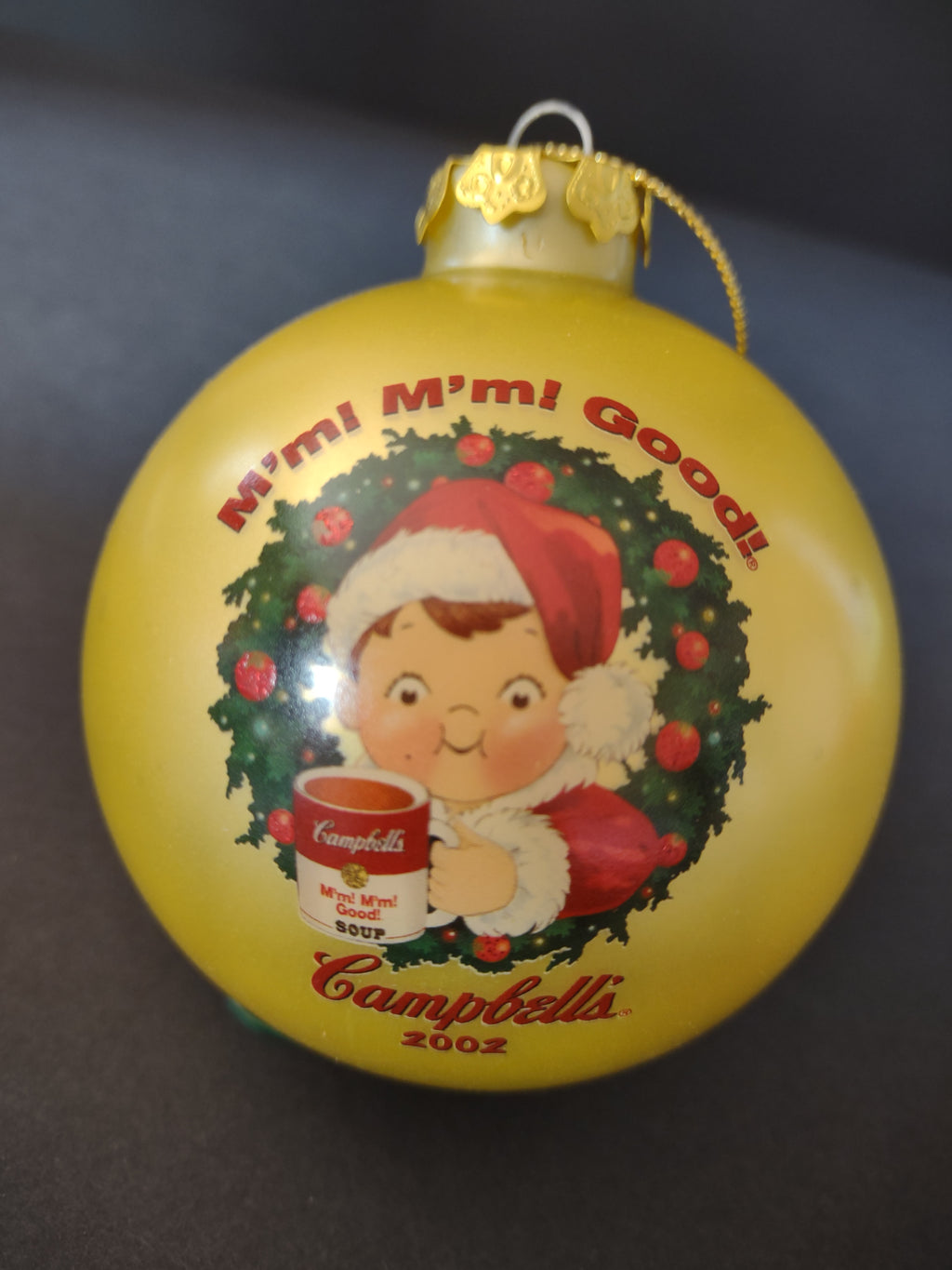 Vintage Christmas 2002 Yellow Campbells Collector Ornament IMPERFECT (Lot 4699)