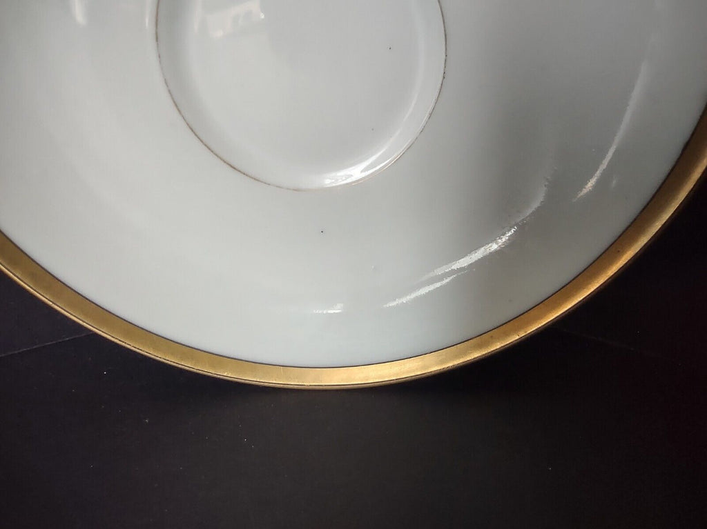 Haviland Limoges France Black & Gold Trim White 5-3/4" Saucer (lot 679)