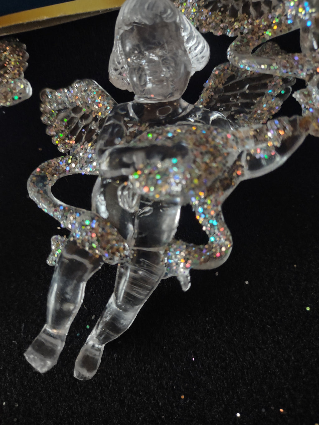 Christmas Angel Ornaments Clear Irridescent Musical Instruments X 15 (Lot 4591)