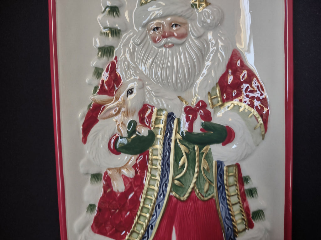 Fitz and Floyd Santa's Forest Friends Christmas Serving Tray (lot 1527)