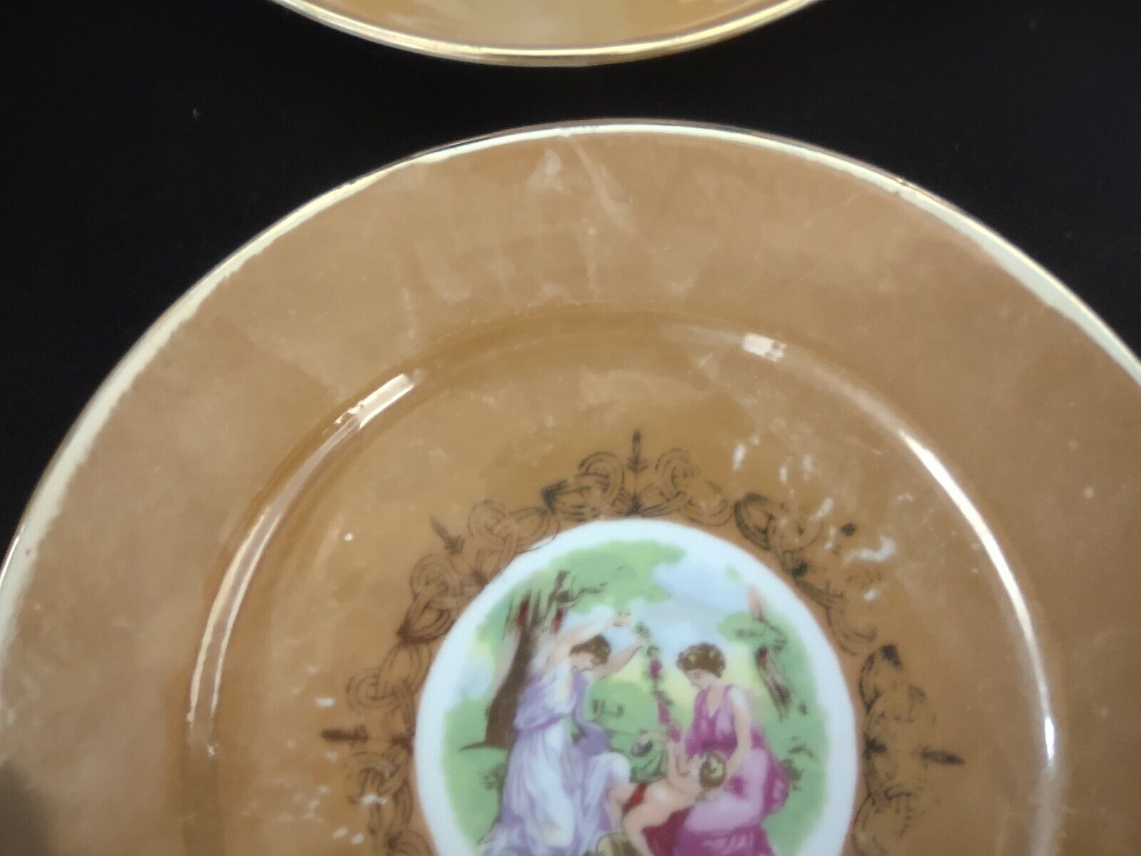 Set of 6 Japan Handpainted Lusterware Plates 7-1/4" (lot 477