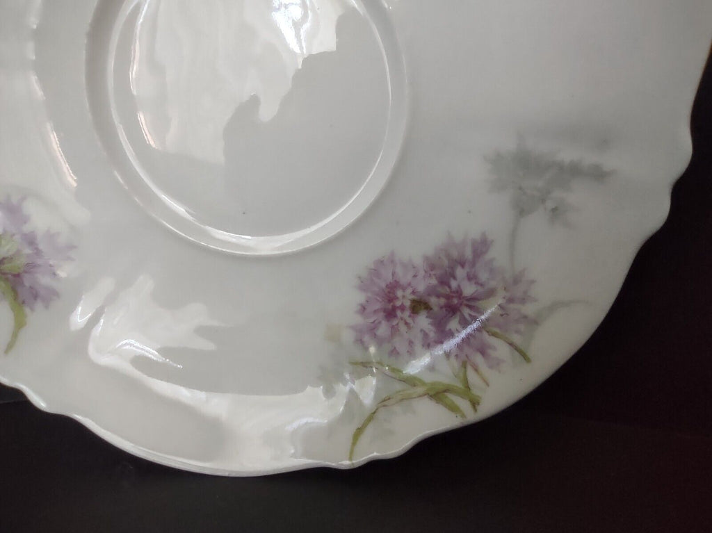Haviland Limoges France Purple Flower Scalloped Edge White 5-1/4" Saucer lot 725