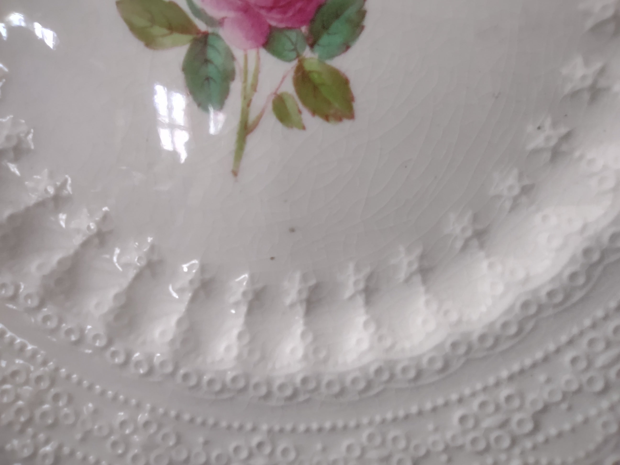 Vintage Spode Jewel Billingsley Rose Small Plate Red Stamp Ironstone (lot5832)