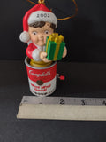 Vintage Christmas 2002 Campbells Soup Kid In A Can Ornament (Lot 4723)