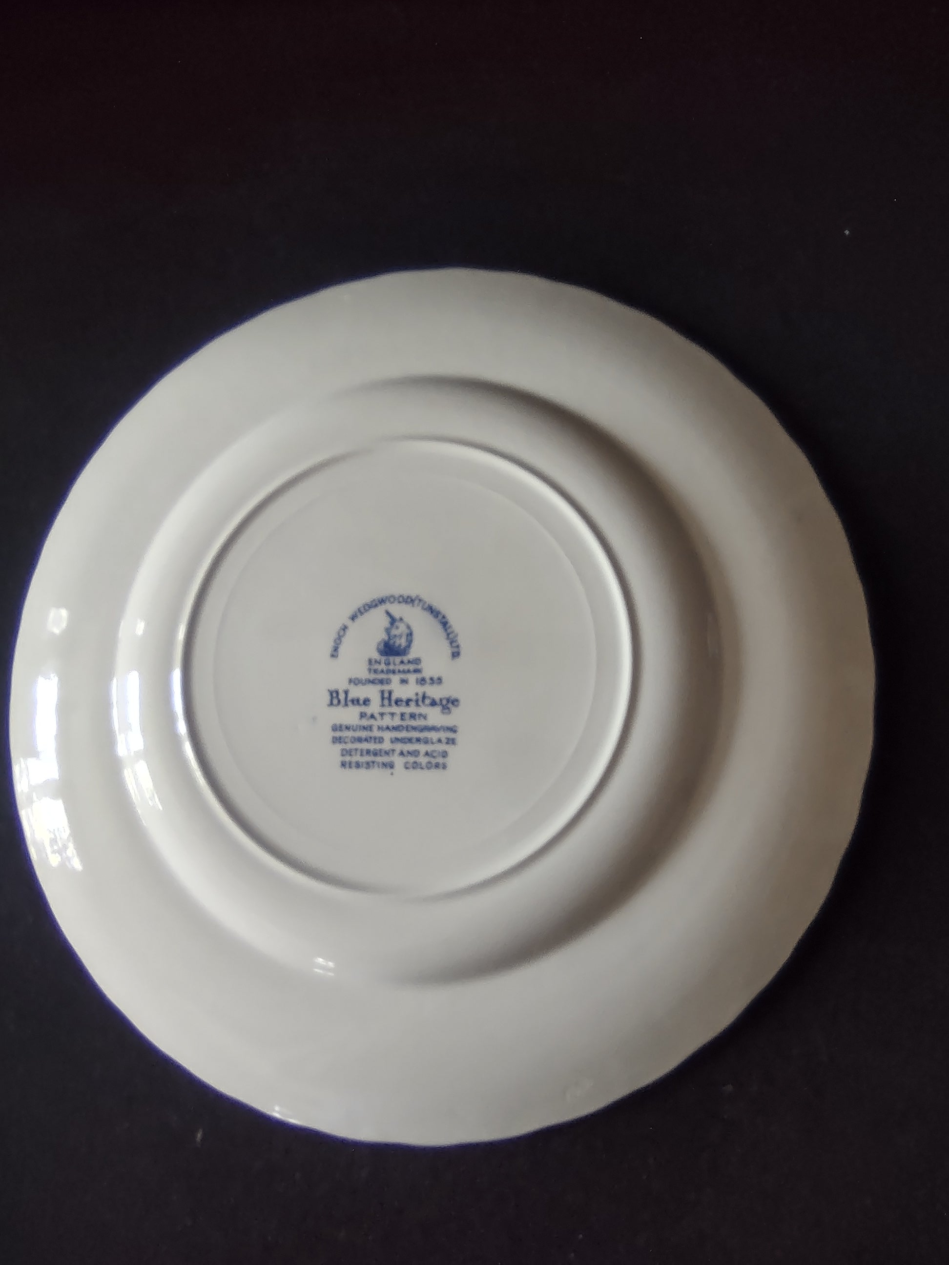 Vintage Enouch Blue Heritage 10" Dinner Plate Ironstone England Set Of 2 (5974)