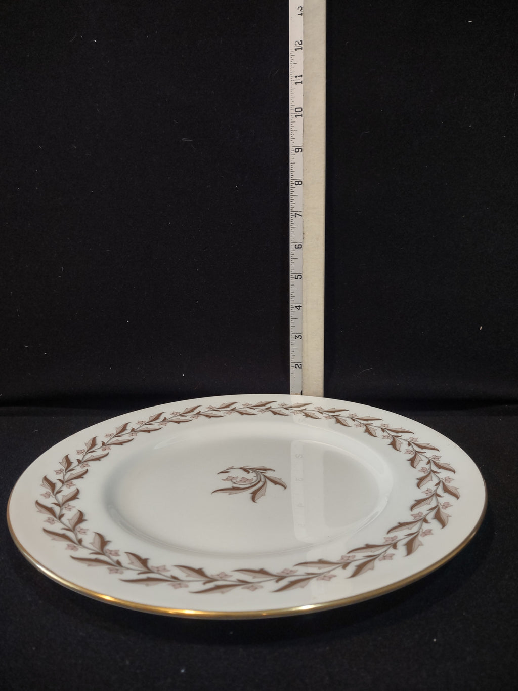 Vintage Minton Rosewood Dinner Plate Bone China Pink Gold Trim x 3 (Lot 5432)