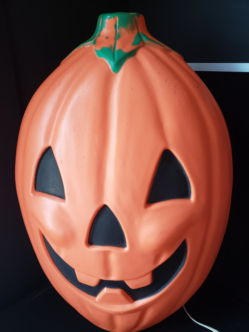 Halloween Plastic Jack O' Lantern Orange Pumpkin Large Blow Mold 20" (lot 2212)