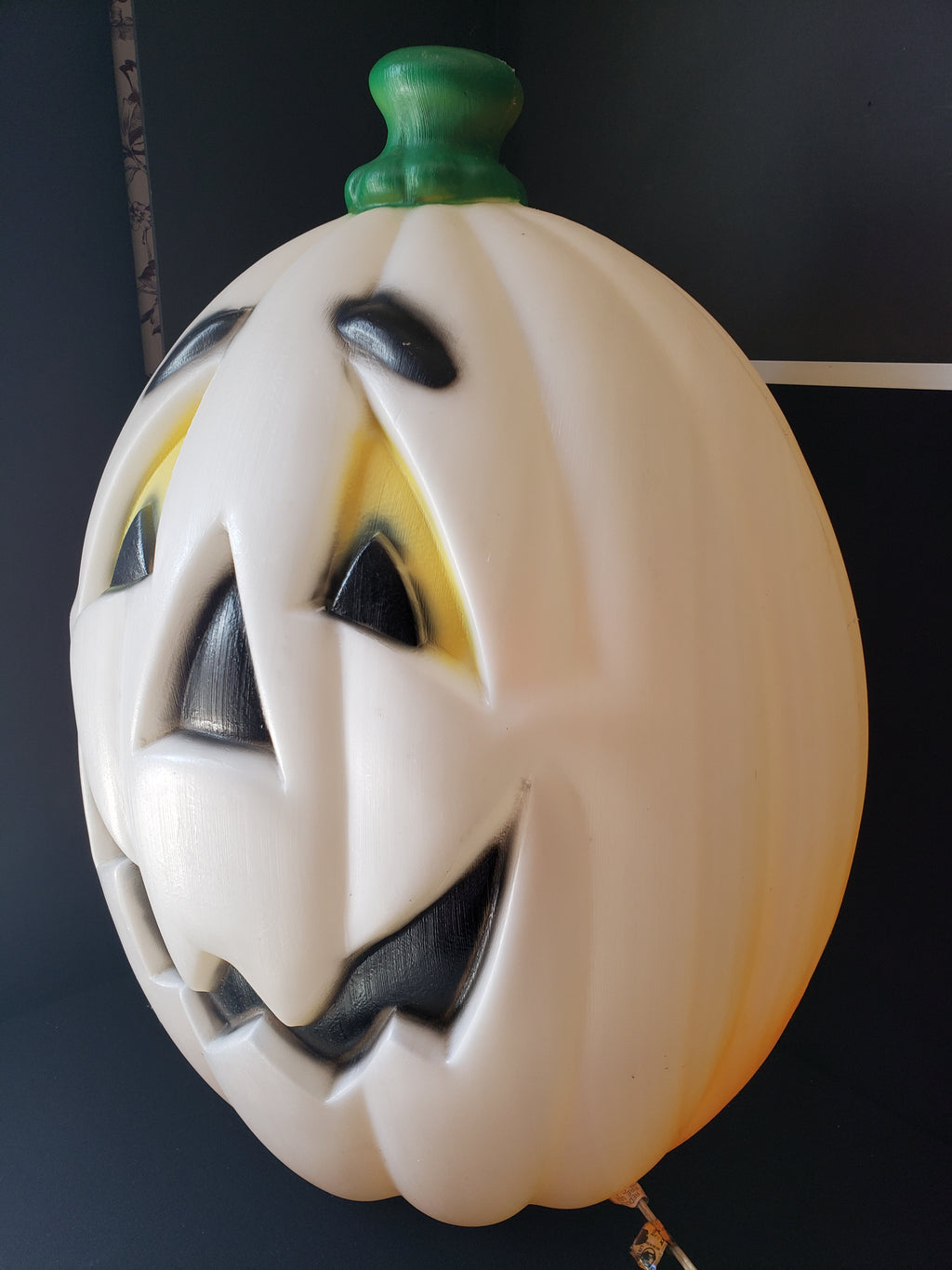 Large Vintage Halloween Blow Mold Pumpkin 24" Light Up (lot 2214)