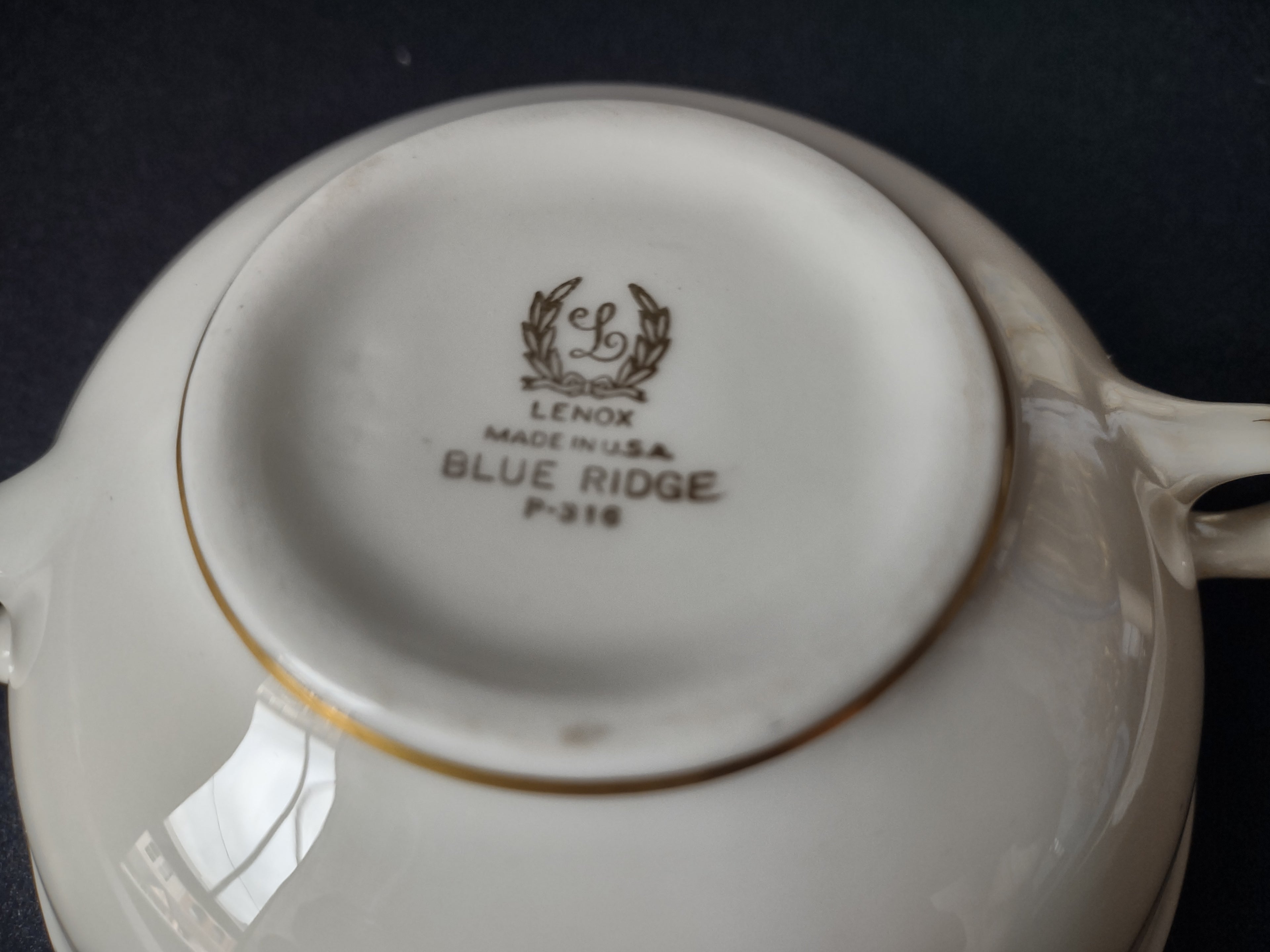 Vintage Lenox Bouillon Soup 2-handle Cup ONLY Blue Ridge (lot 1788)