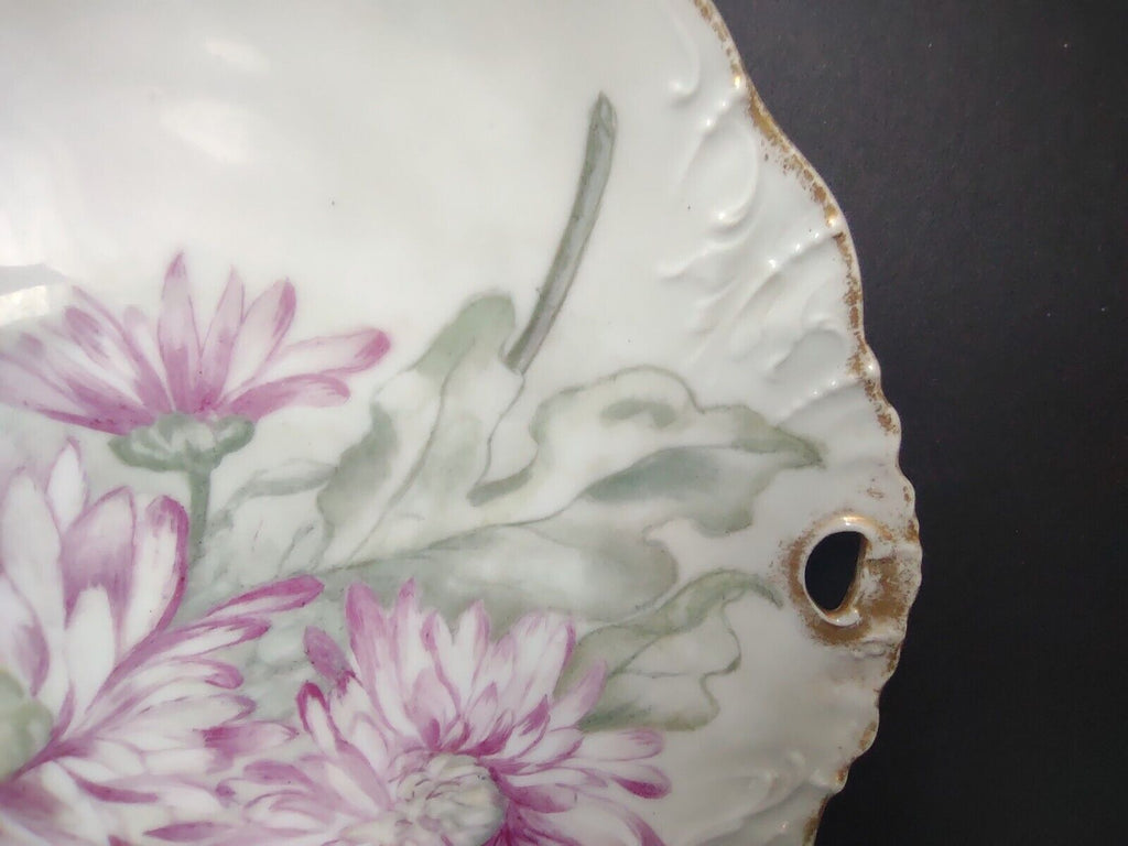 CT Germany Chrysanthemum Cake Plate Gold Trim (lot 752)