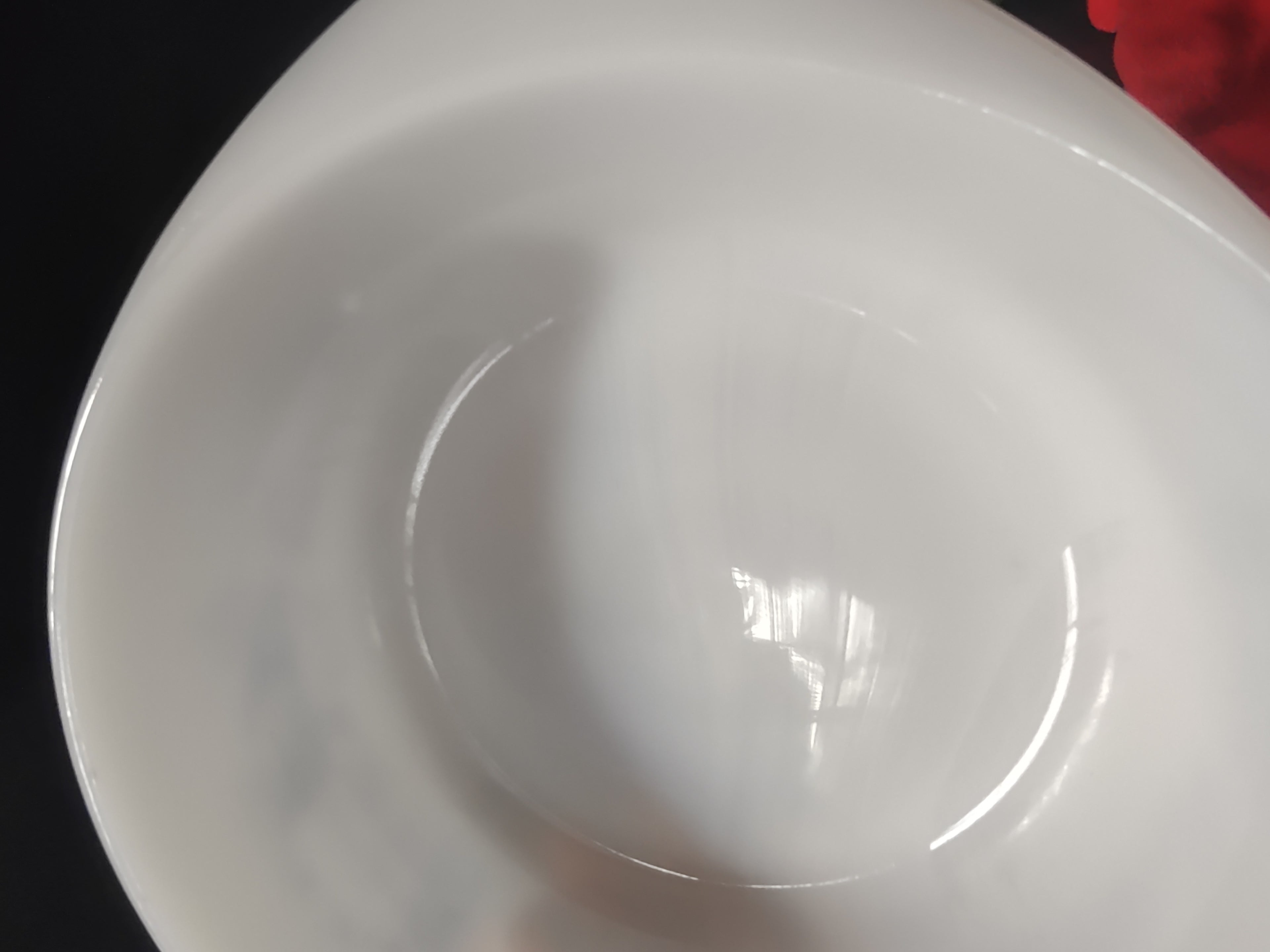 Vintage Glasbake Milk Glass 2QT Casserole Currier & Ives Blue Farm (Lot5131)