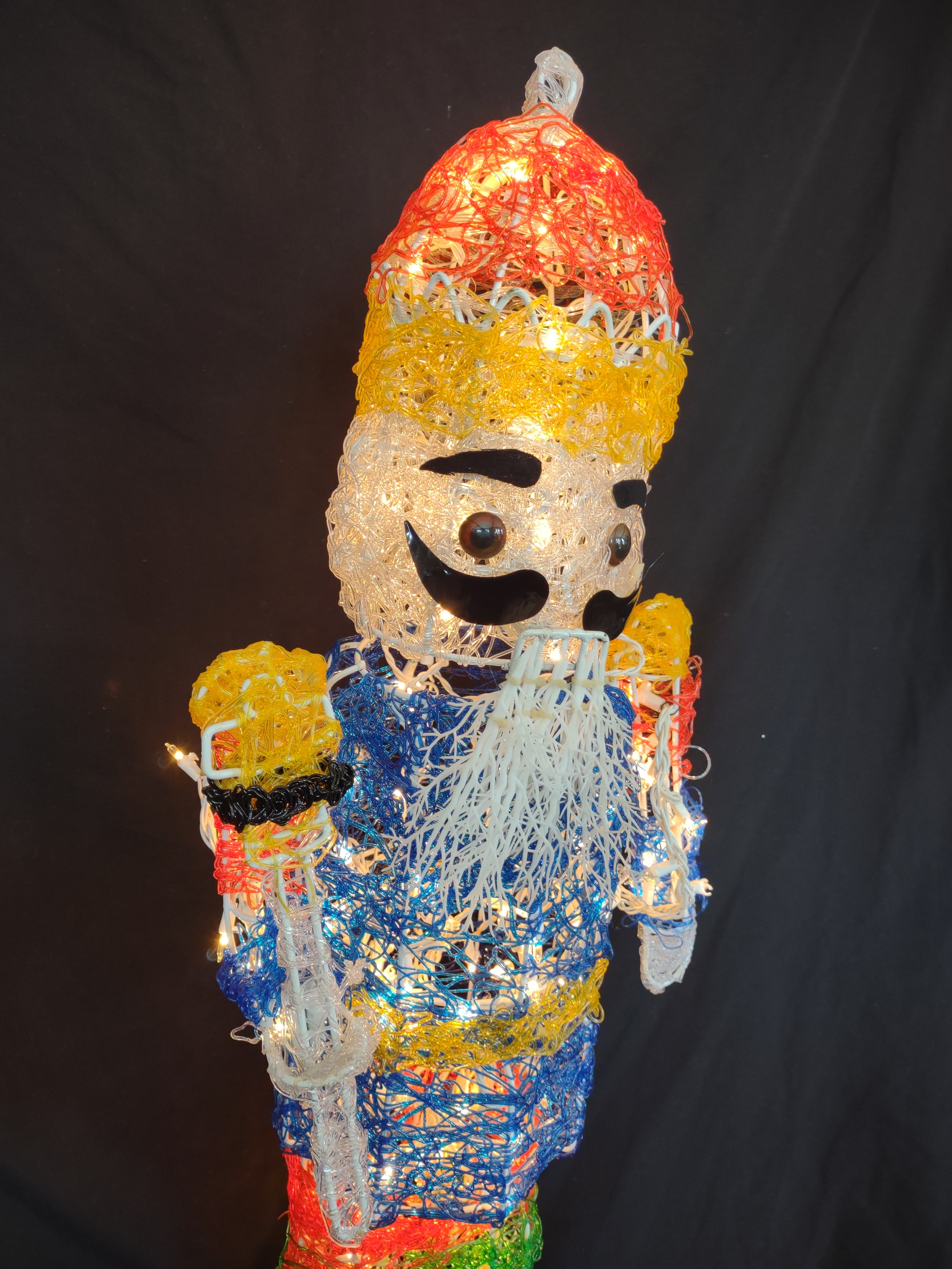 Vintage Christmas Lighted Nutcracker 40" Icee Friend IMPERFECT (lot 3160c)