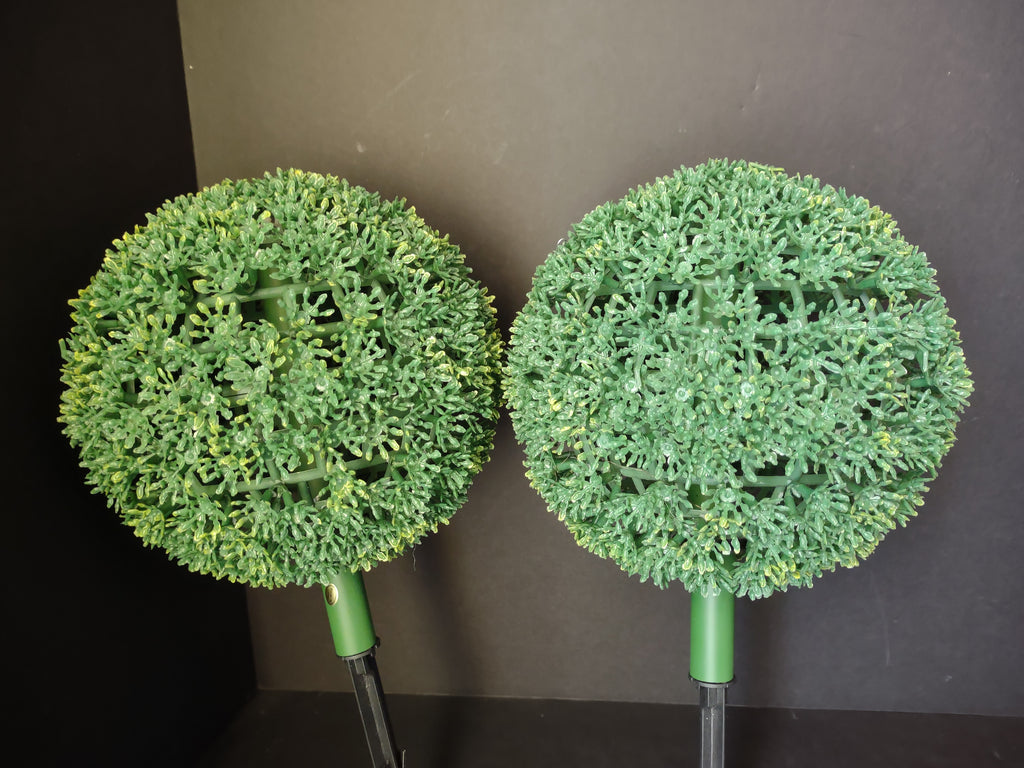 Set of 2 Artificial Green Shrub on Stake 8" (lot 1626)