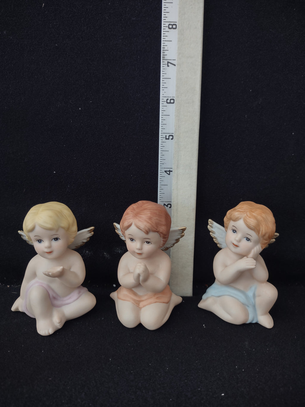 Vintage Homco Heavenly Cherub Angel Figurines Set of 3 (Lot 3947)
