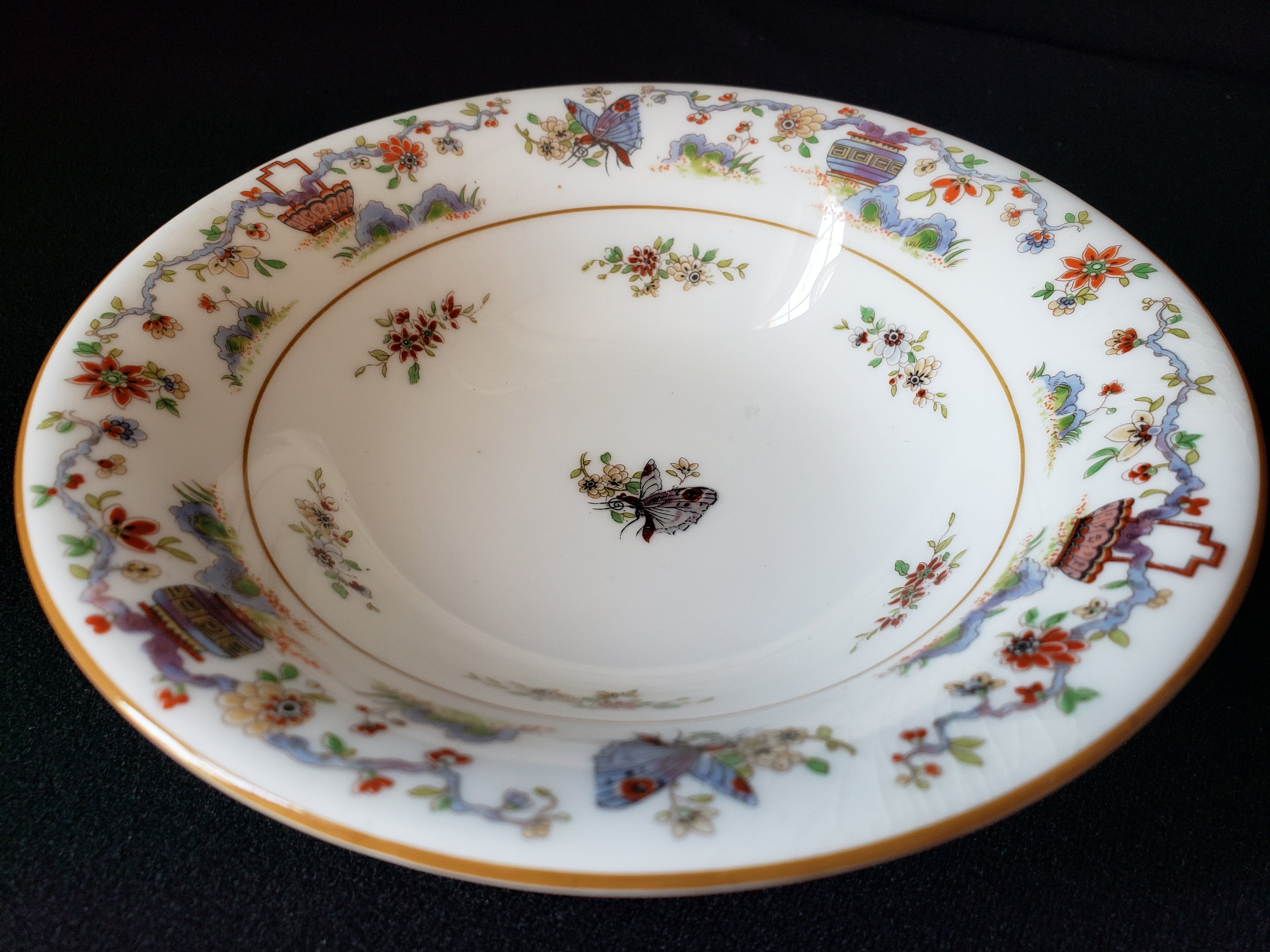 Vintage Royal Worcester Higgins Seiter Butterfly Bowl 6-3/4" (lot 2119)