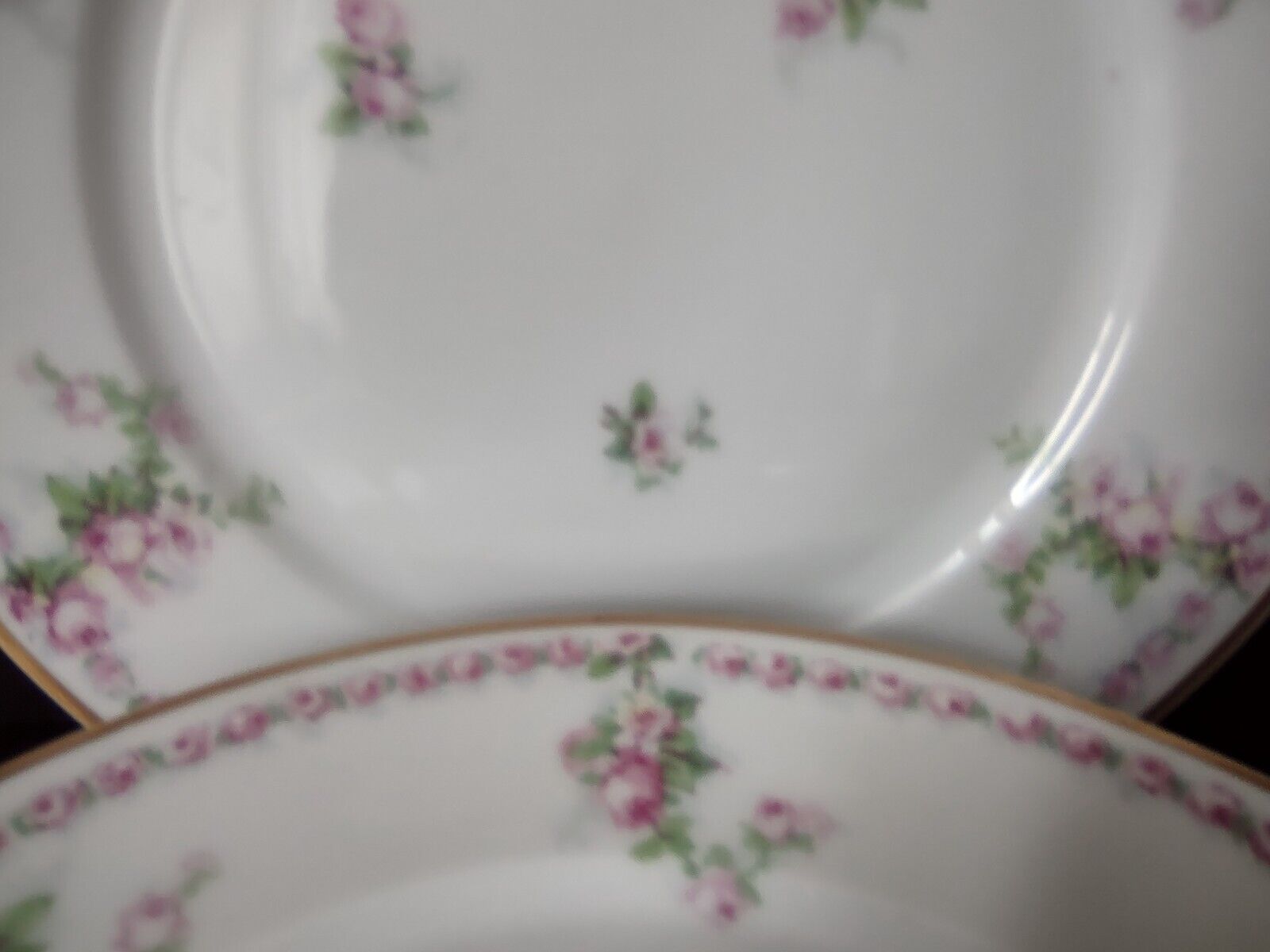 Avenir Limoges France 5 x Salad Plate Rose Garland (lot 559)
