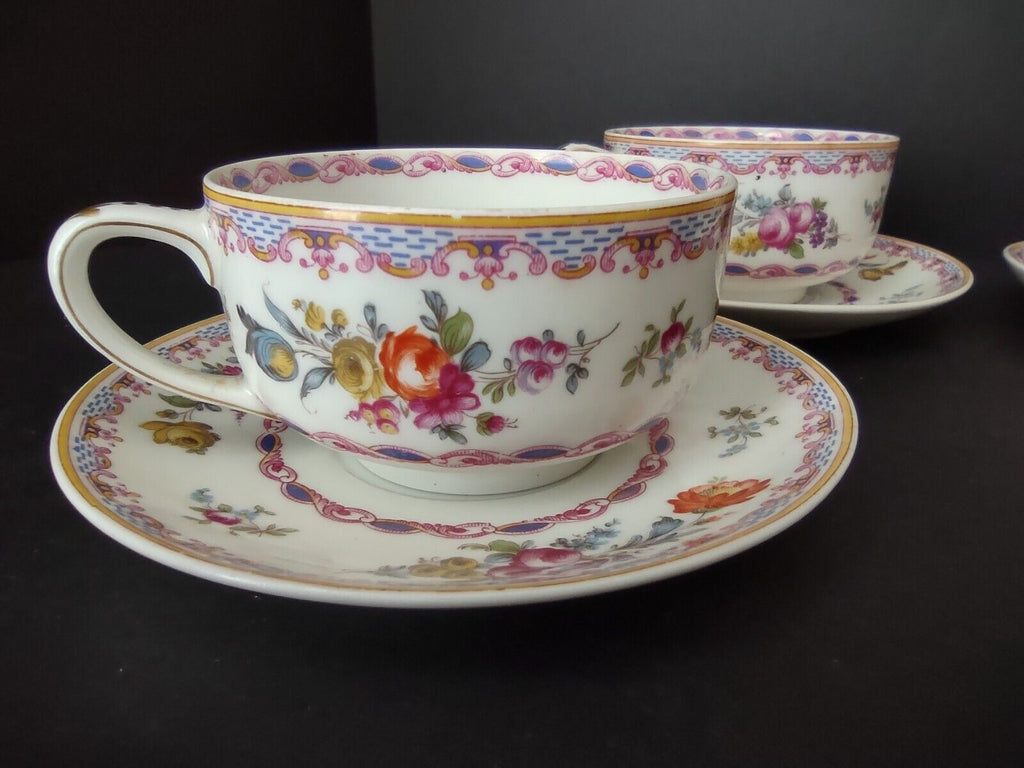 GDA Limoges France Wright Tyndale Van Roden 4 x Teacup & Saucer Pink (lot 739)