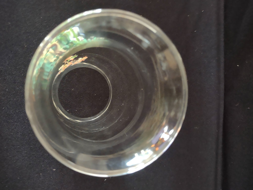 L E Smith Oriental Garden Hurricane Lamp Glass ONLY Eastern Blue Bird (Lot 3245)